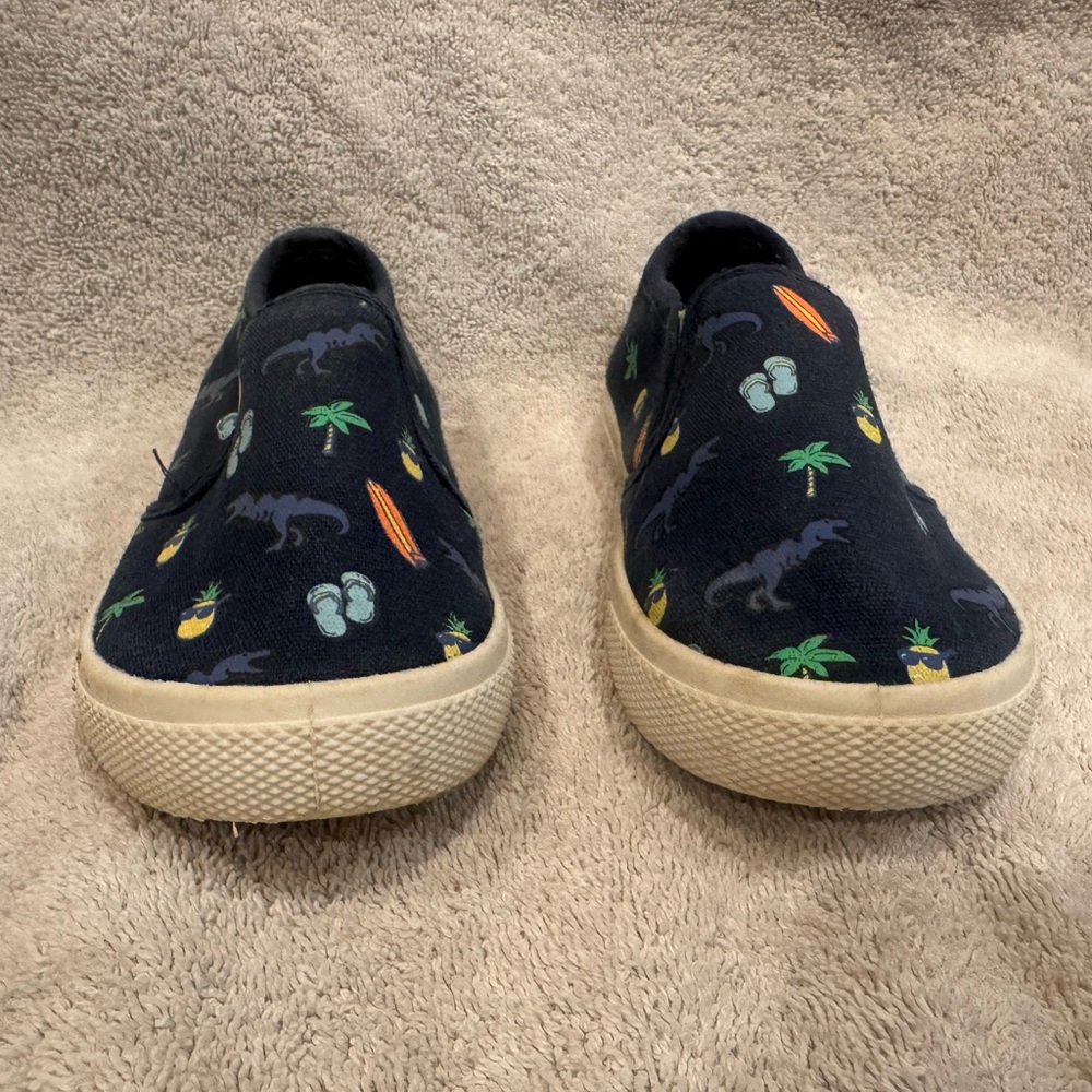 Carter's Navy Dinosaur Print Slip-On Sneakers
